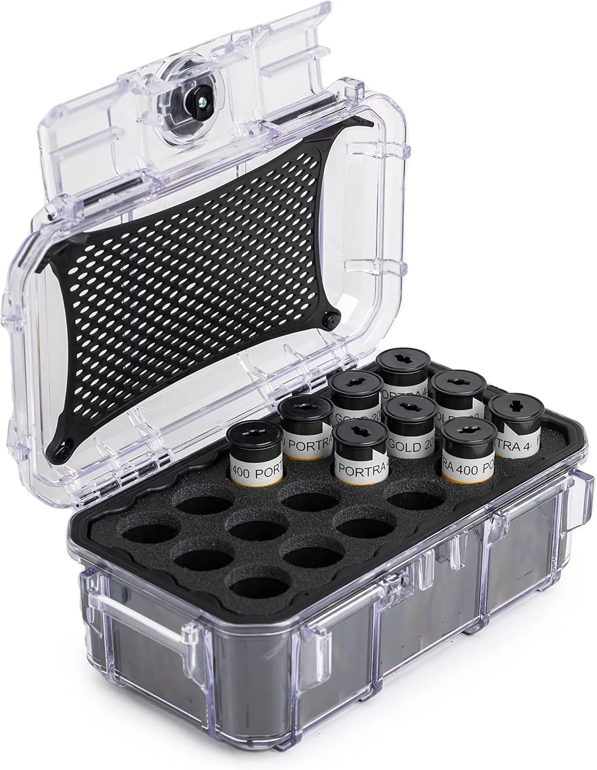 Evergreen 120mm Film Storage Case | Holds 18 Rolls of Medium Format Film | Preserve and Protect Your Film | Waterproof, Crushproof, & Freezer Safe (Film Not Included) (Clear)