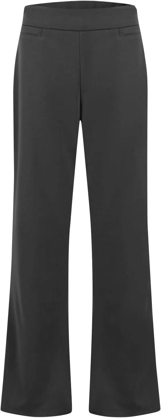 fanmpghleoo Pull On Dress Pants for Women Tummy Control Mini Flare Leggings with Pockets Stretchy Work Business Casual Slacks