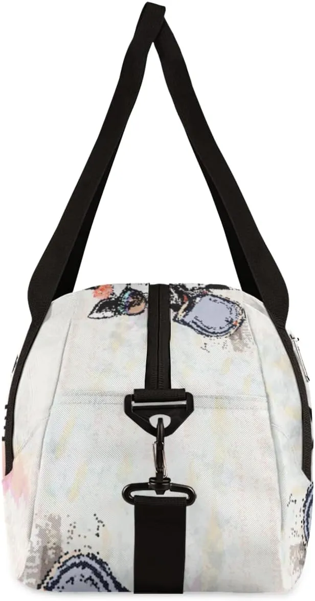 Fashion Floral Giraffe Personalized Kids Duffel Bag for Girls Boys, Giraffe Debris Custom Dance Bag Overnight Small Duffel Bag Carry On Weekend Sports Travel Bag for School Practice Gymnastics Ballet