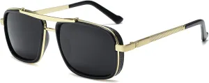 Fashion Oversized Square Aviator Gradient Sunglasses For Men Vintage Metal Steampunk Sun Glasses