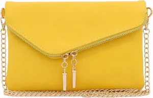 FashionPuzzle Envelope Wristlet Clutch Crossbody Bag with Chain Strap