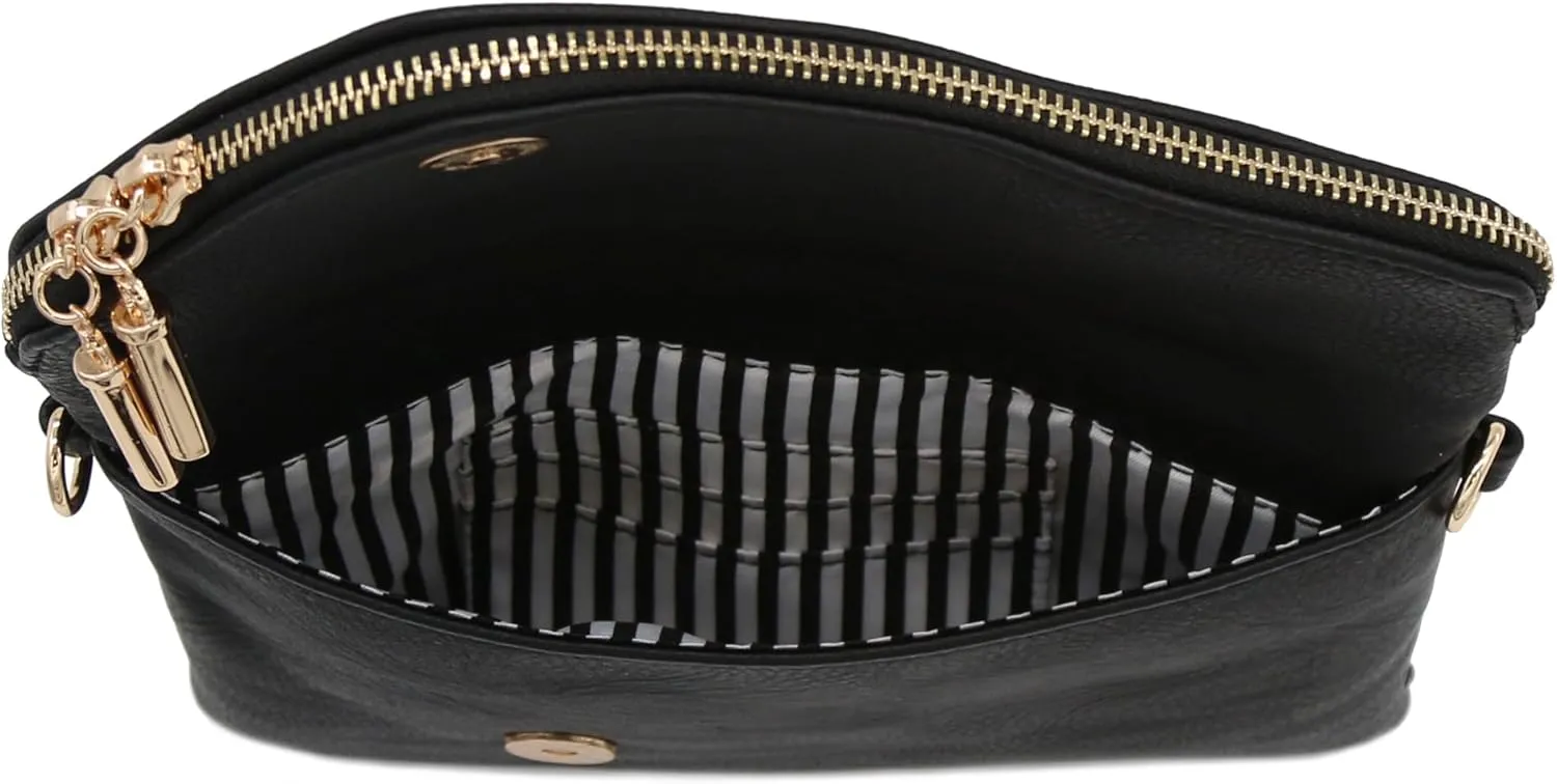 FashionPuzzle Envelope Wristlet Clutch Crossbody Bag with Chain Strap