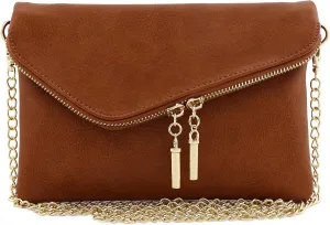 FashionPuzzle Envelope Wristlet Clutch Crossbody Bag with Chain Strap