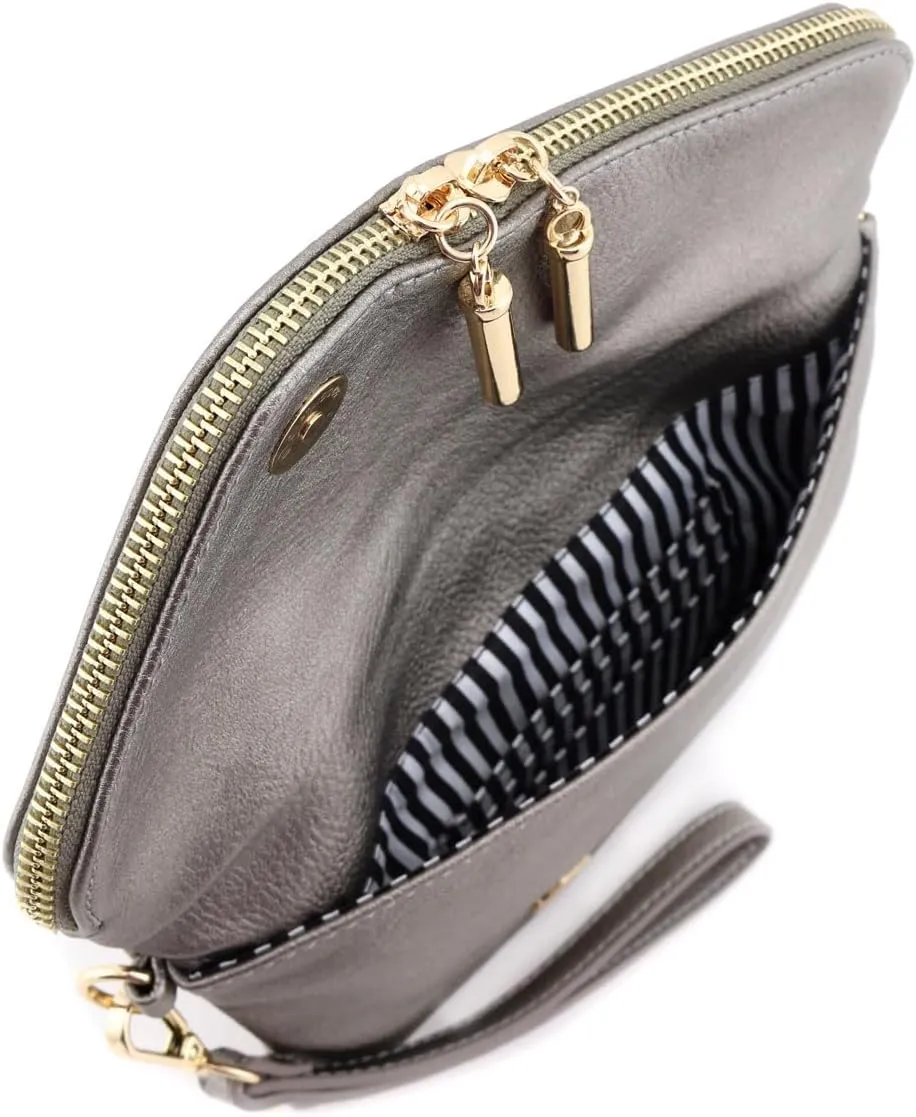 FashionPuzzle Envelope Wristlet Clutch Crossbody Bag with Chain Strap