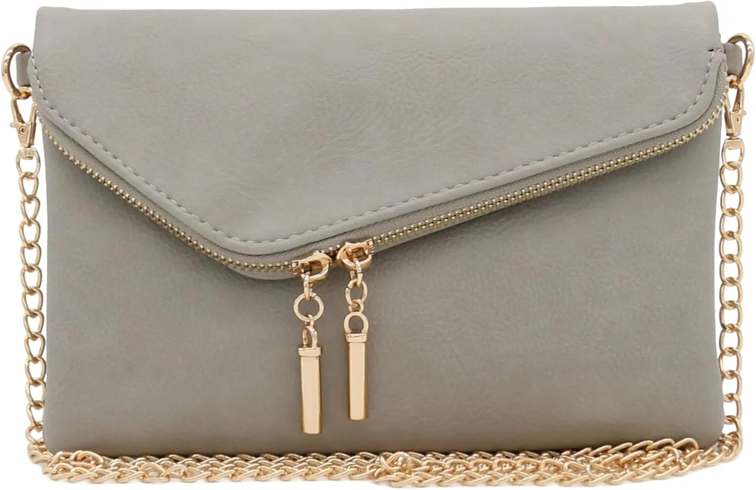 FashionPuzzle Envelope Wristlet Clutch Crossbody Bag with Chain Strap
