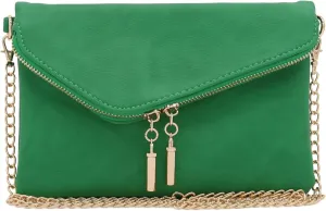 FashionPuzzle Envelope Wristlet Clutch Crossbody Bag with Chain Strap