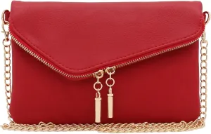 FashionPuzzle Envelope Wristlet Clutch Crossbody Bag with Chain Strap