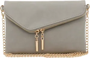 FashionPuzzle Envelope Wristlet Clutch Crossbody Bag with Chain Strap