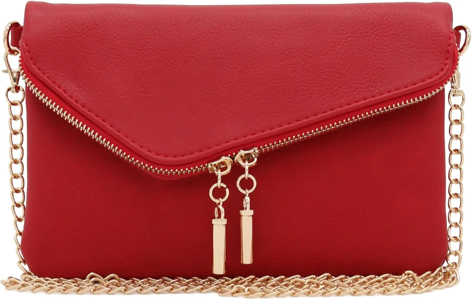 FashionPuzzle Envelope Wristlet Clutch Crossbody Bag with Chain Strap