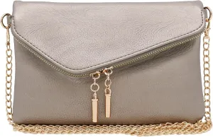 FashionPuzzle Envelope Wristlet Clutch Crossbody Bag with Chain Strap