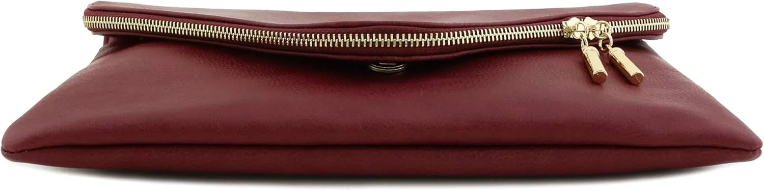 FashionPuzzle Oversized Envelope Clutch Evening Bag with Chain Strap