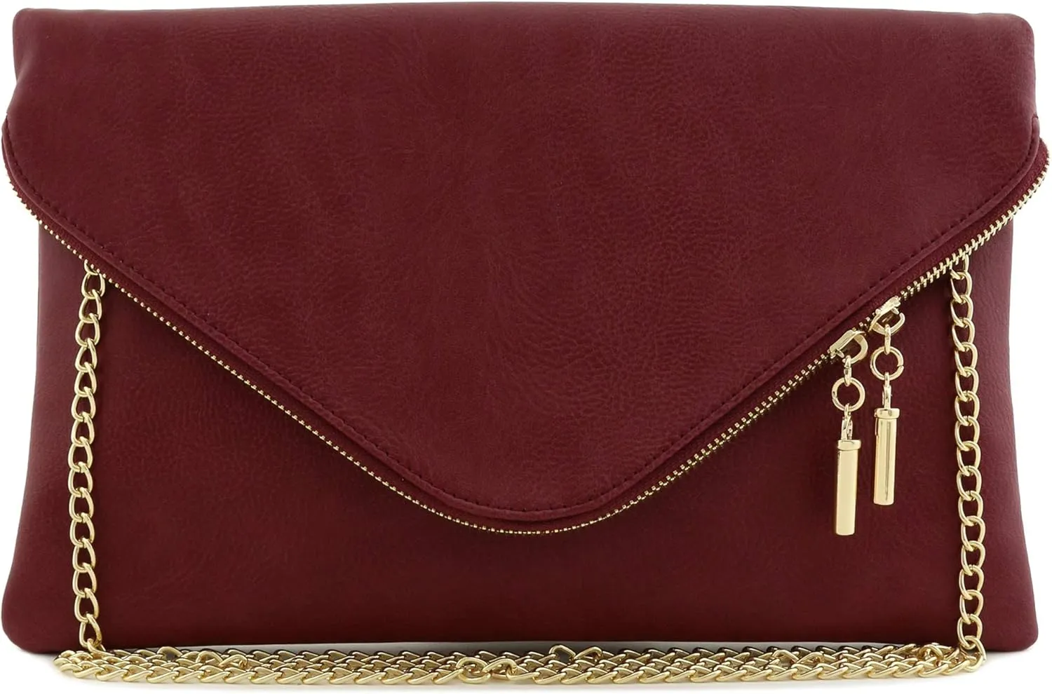 FashionPuzzle Oversized Envelope Clutch Evening Bag with Chain Strap