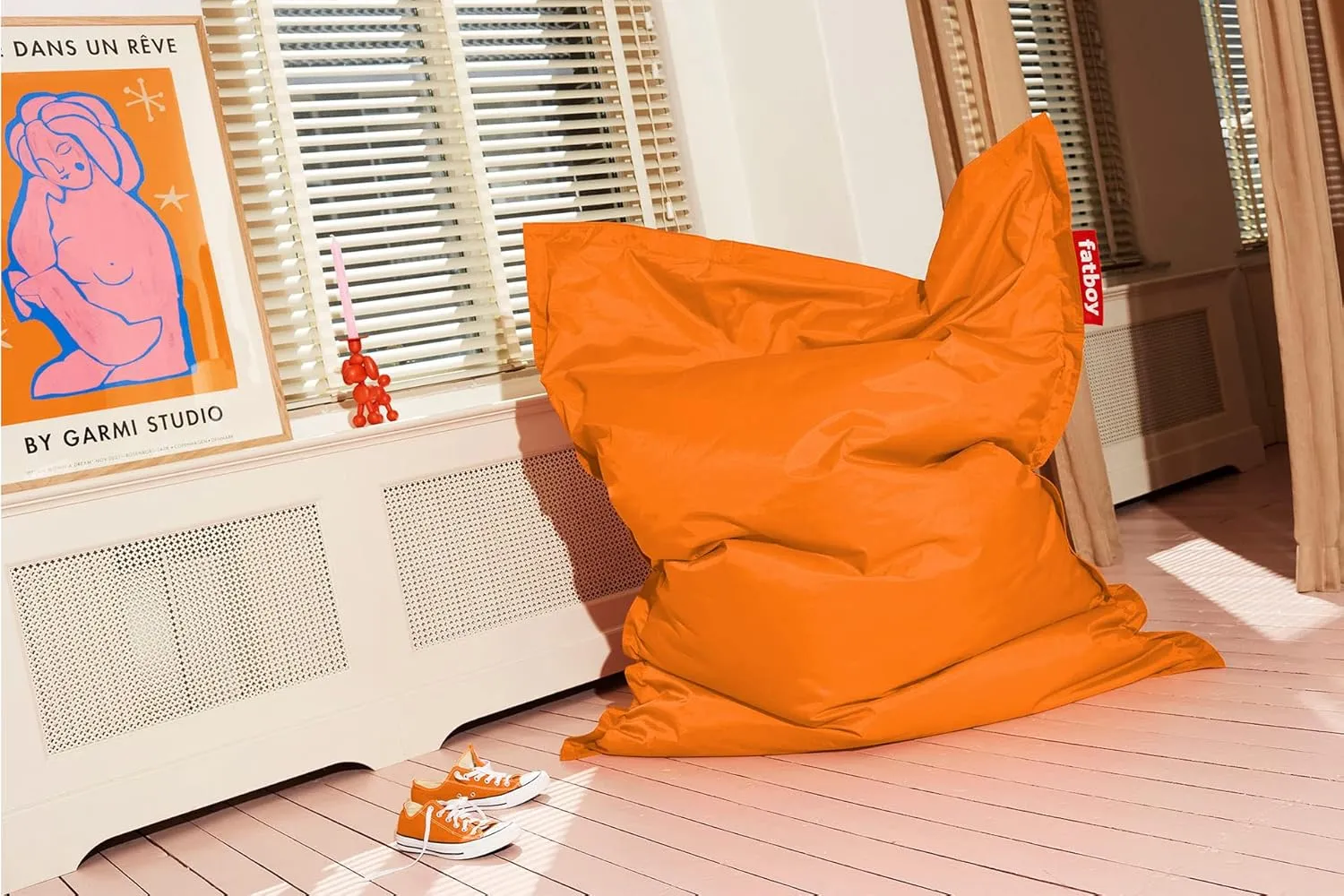 Fatboy Original Slim Nylon Bean Bag Chair, Orange Bitters