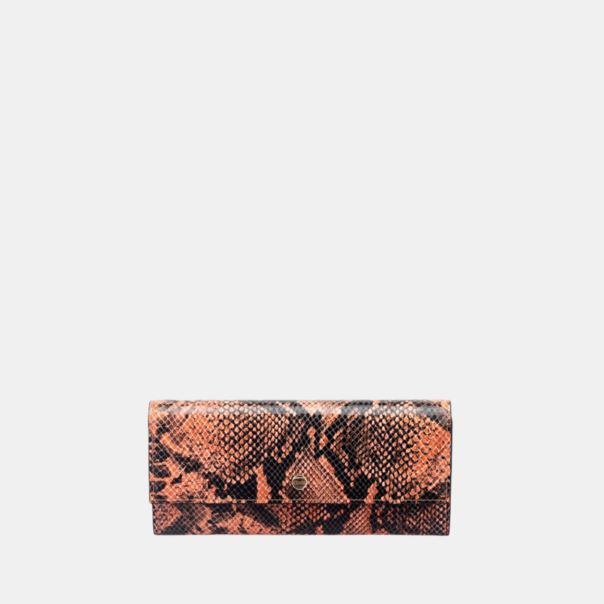 Faux Python Flapover Clutch