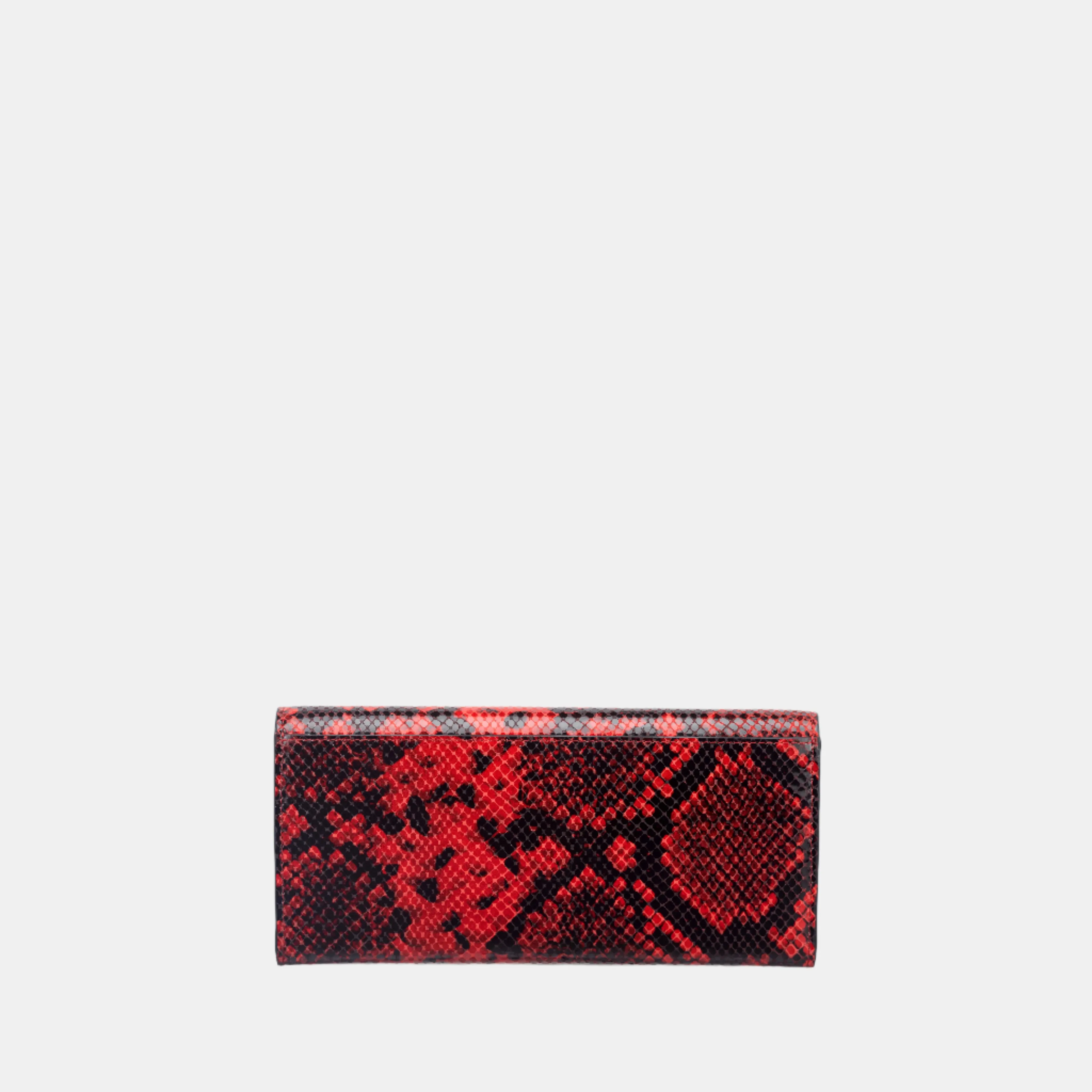 Faux Python Flapover Clutch