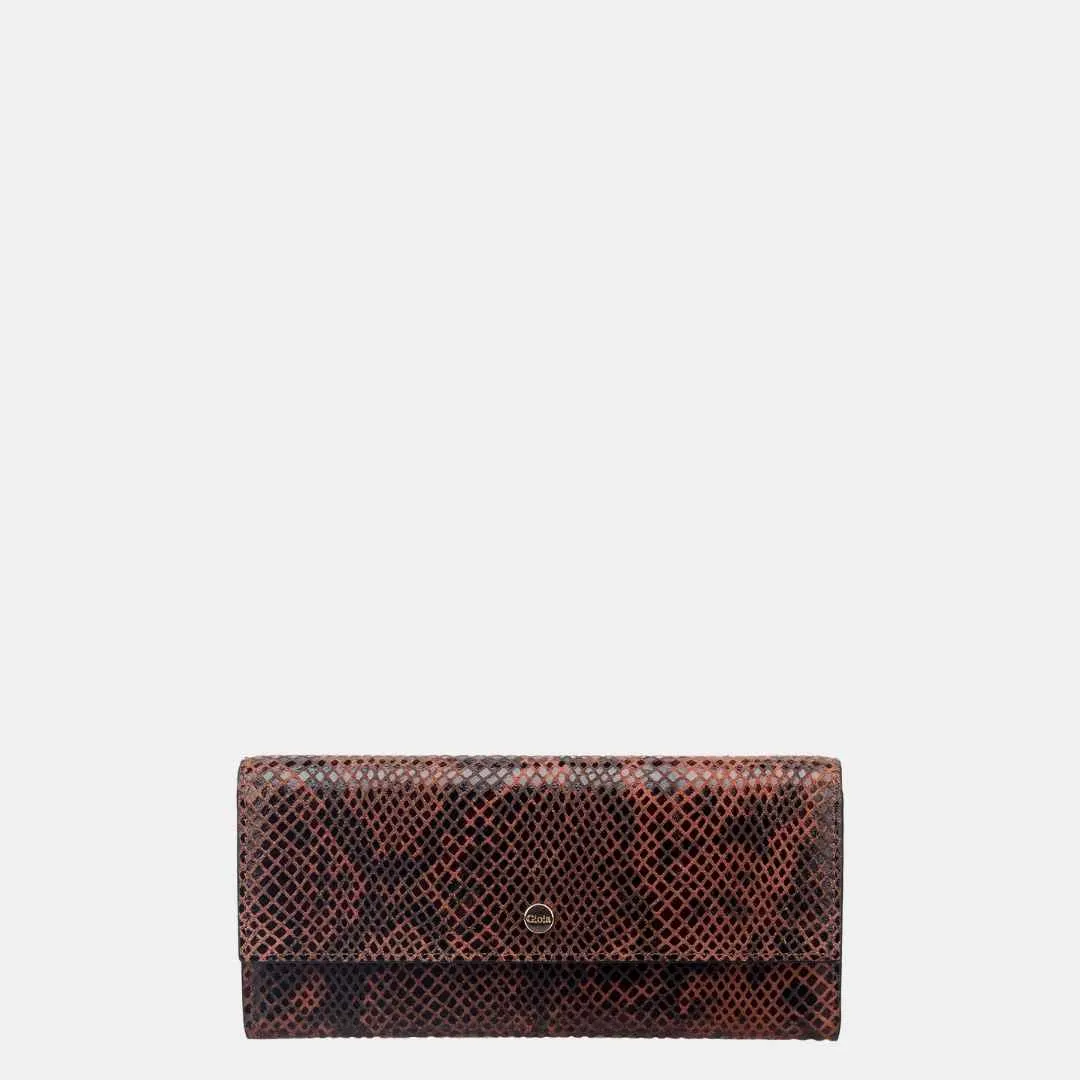 Faux Python Flapover Clutch