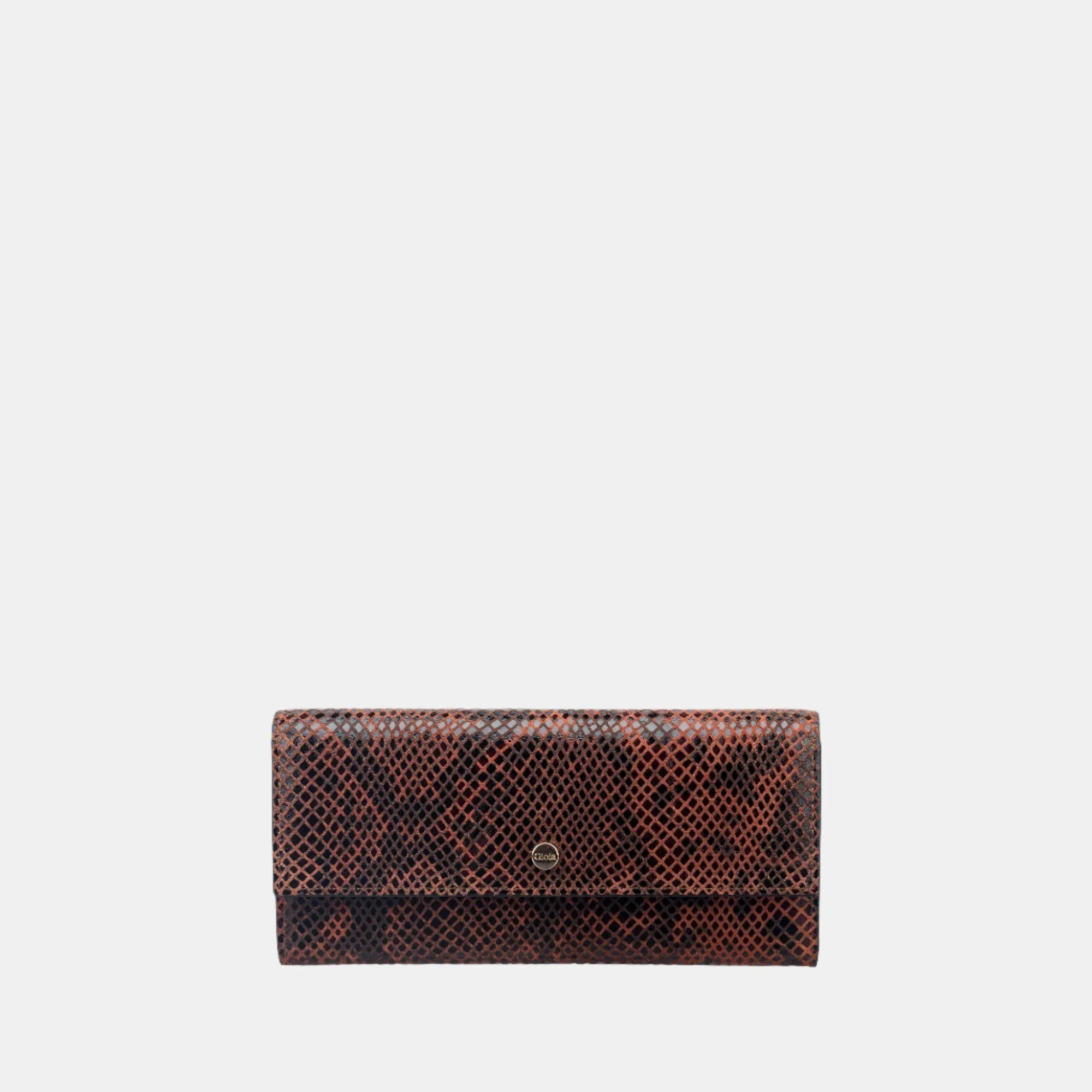 Faux Python Flapover Clutch