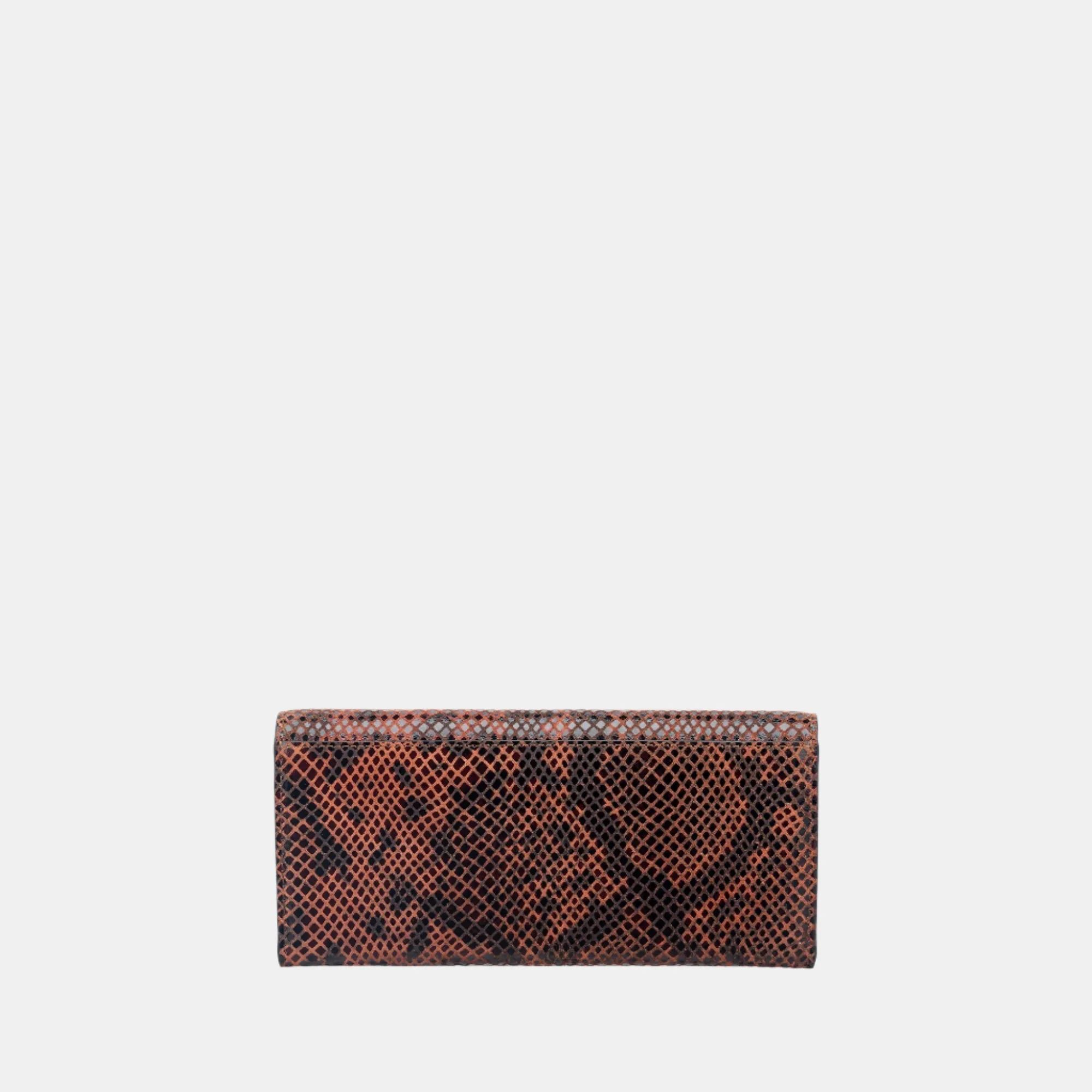 Faux Python Flapover Clutch
