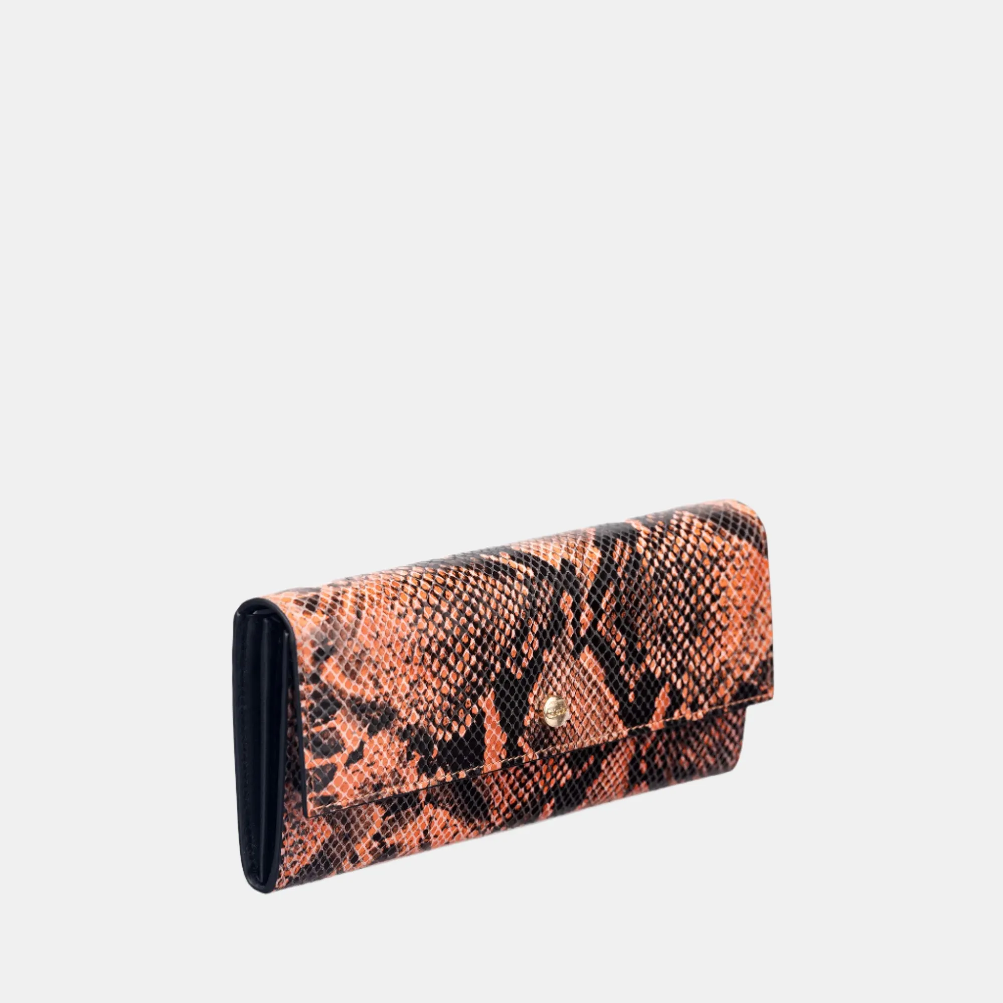 Faux Python Flapover Clutch
