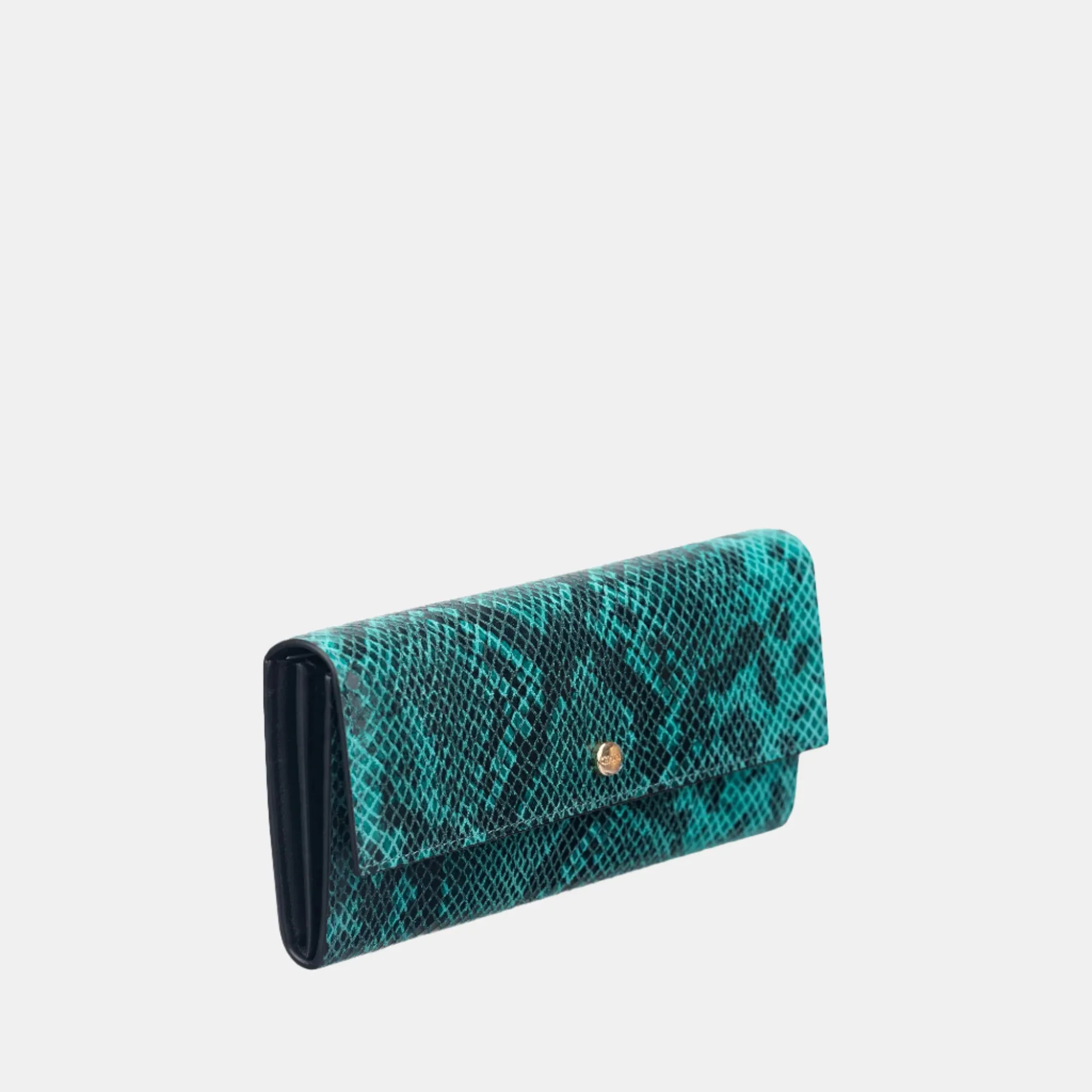 Faux Python Flapover Clutch