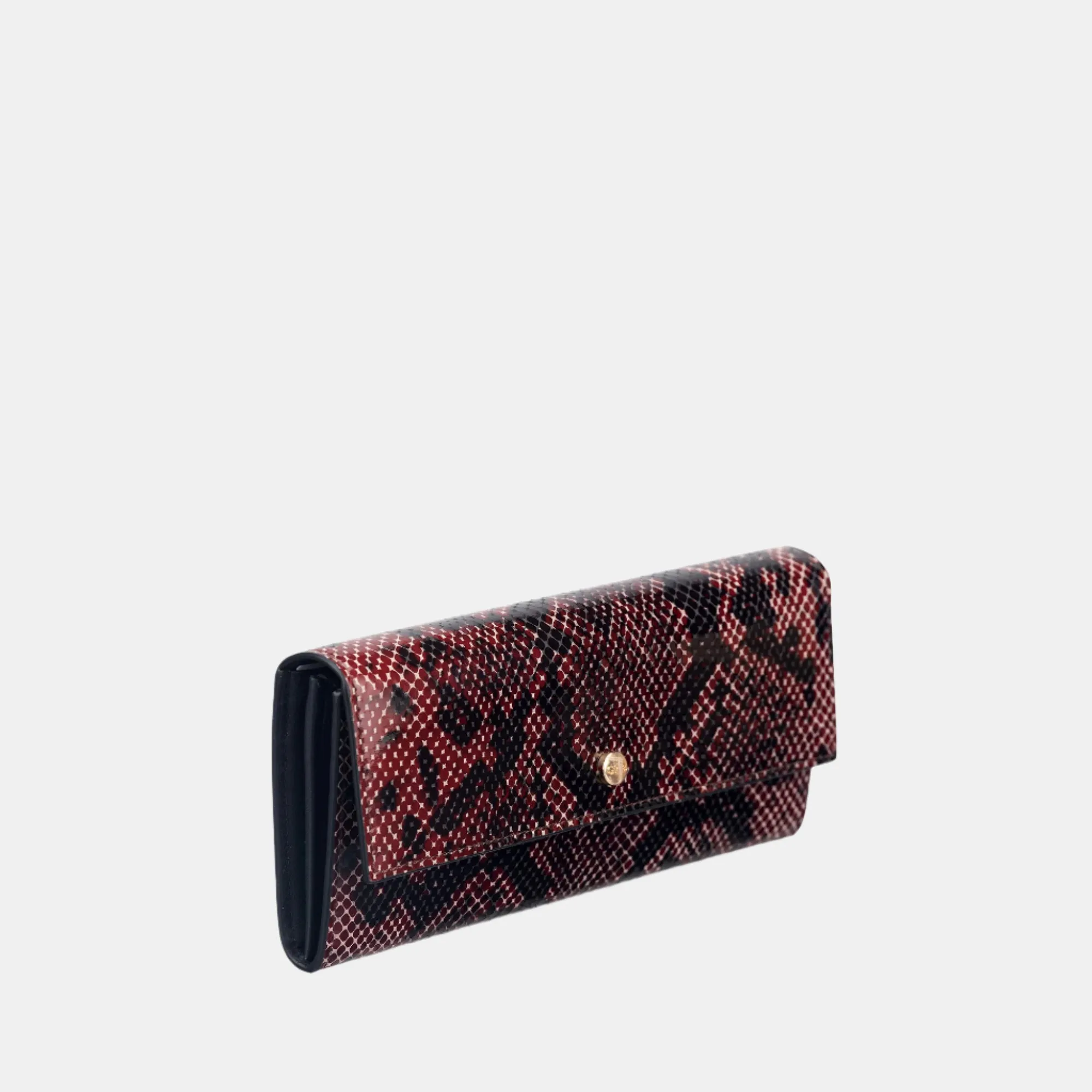 Faux Python Flapover Clutch