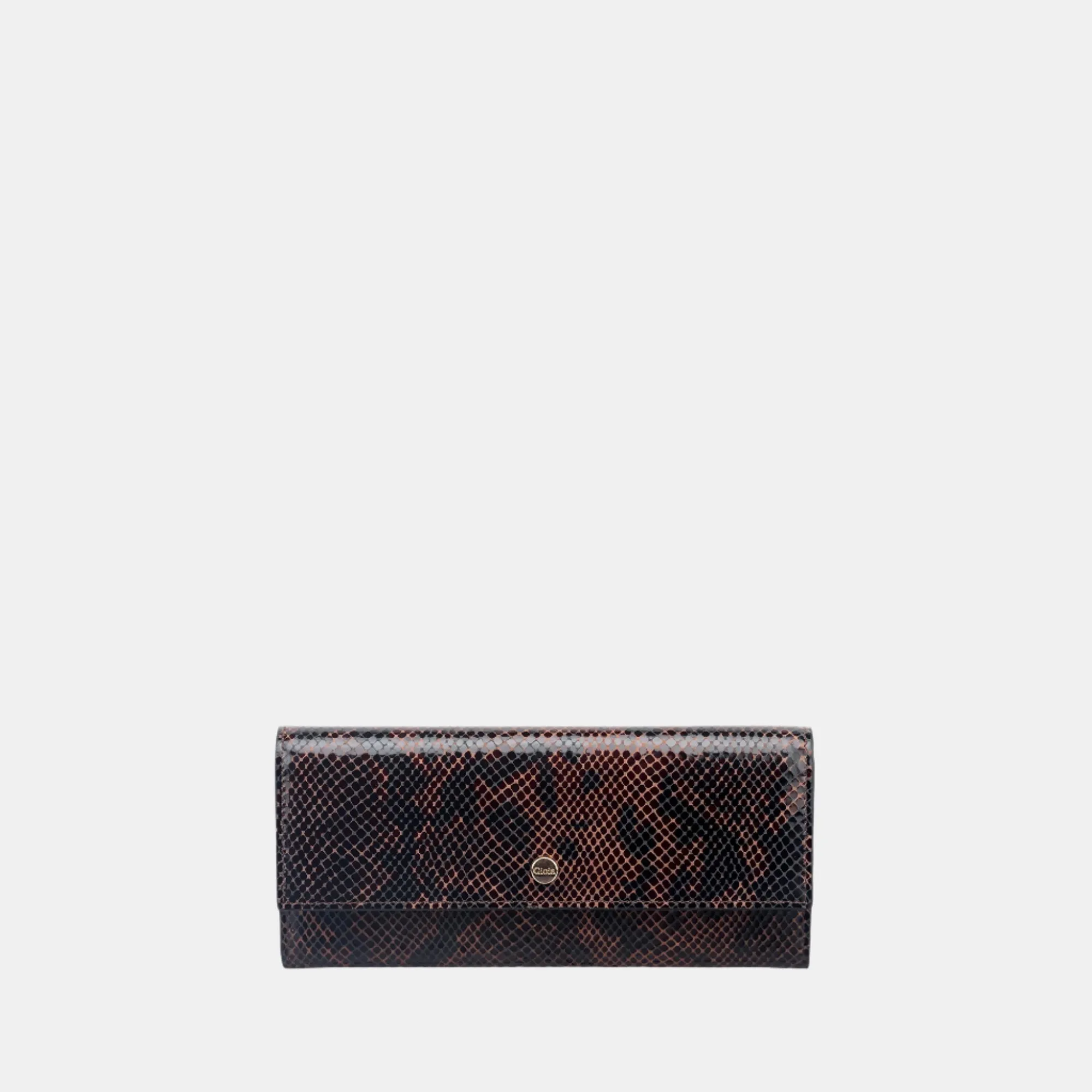 Faux Python Flapover Clutch