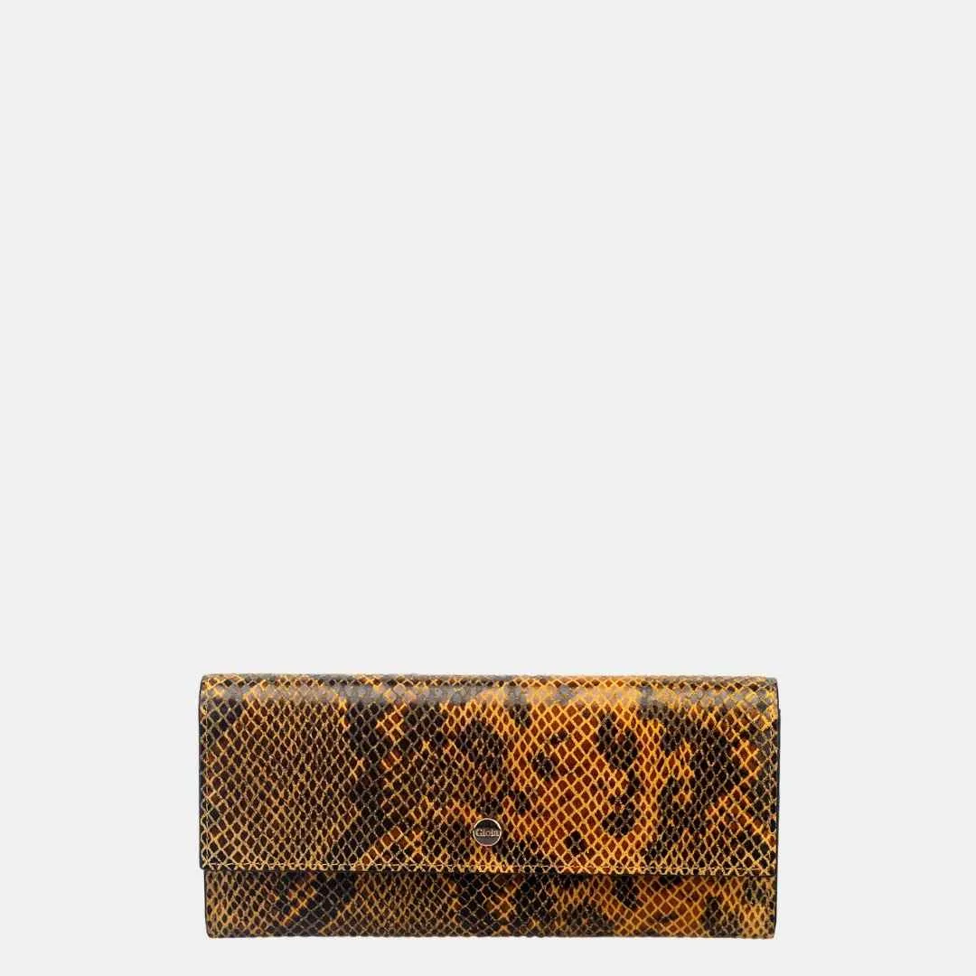 Faux Python Flapover Clutch
