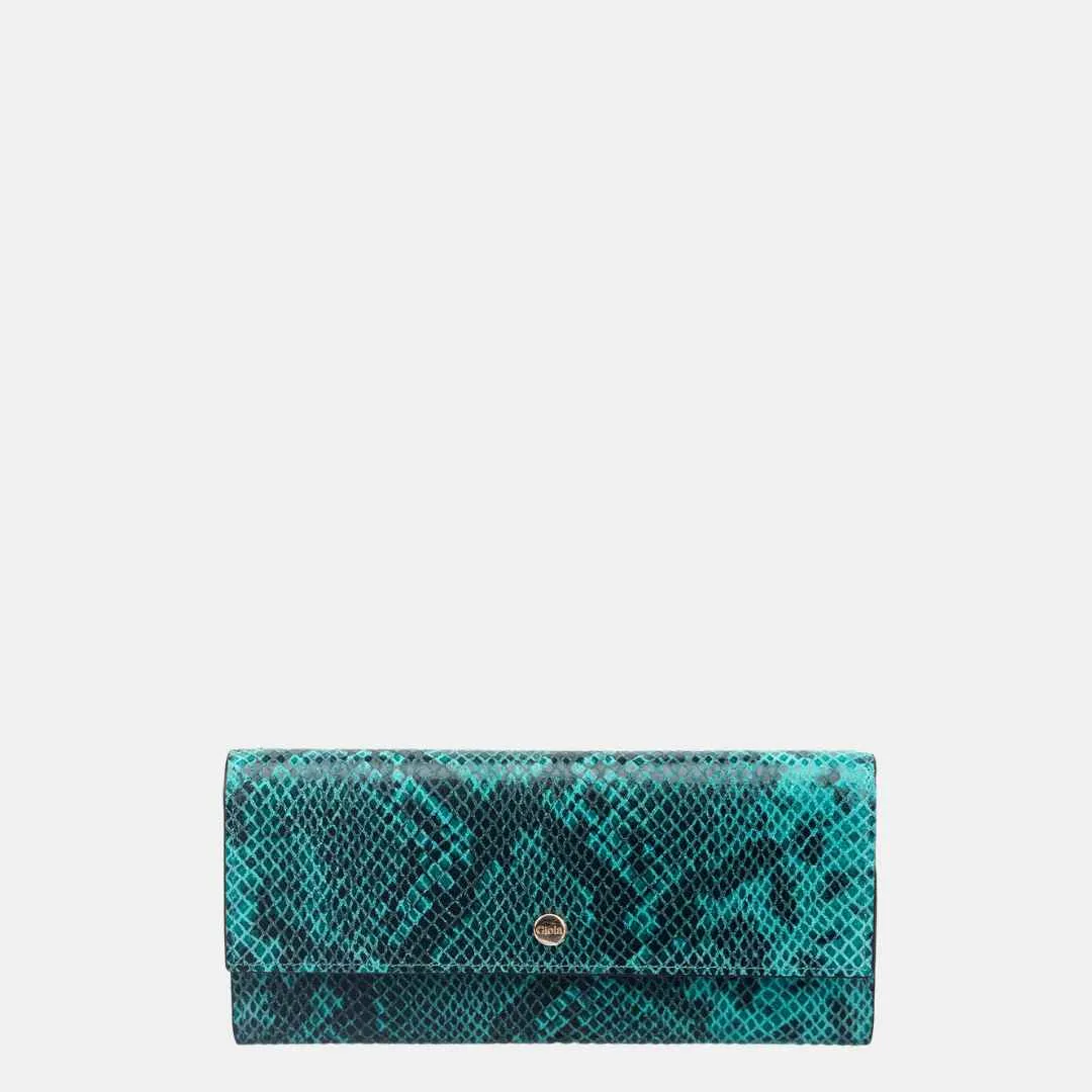 Faux Python Flapover Clutch