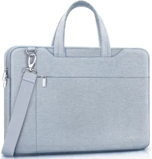 Ferkurn Laptop Bag Case Women Men Computer Sleeve with Shoulder Compatible with HP Envy Pavilion/Inspiron/Thinkpad/Vivobook/MSI/Surface,Waterproof Briefcase with Handle, Light Gray, 15 15.6 Inch