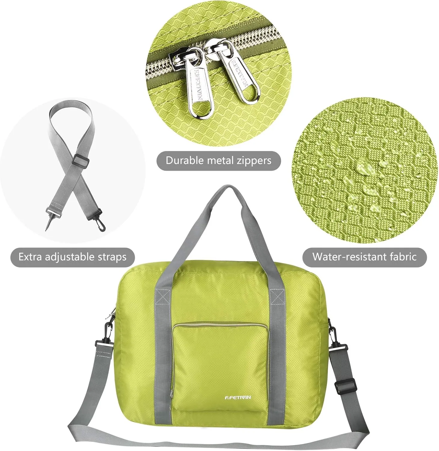 F.FETIVIN Personal item travel bag 18x14x8 for Spirit Airlines Lightweight carry on duffle bag waterproof for Gym,Sports,Vacation
