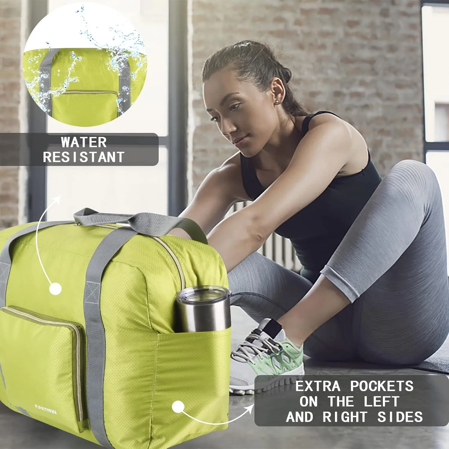 F.FETIVIN Personal item travel bag 18x14x8 for Spirit Airlines Lightweight carry on duffle bag waterproof for Gym,Sports,Vacation