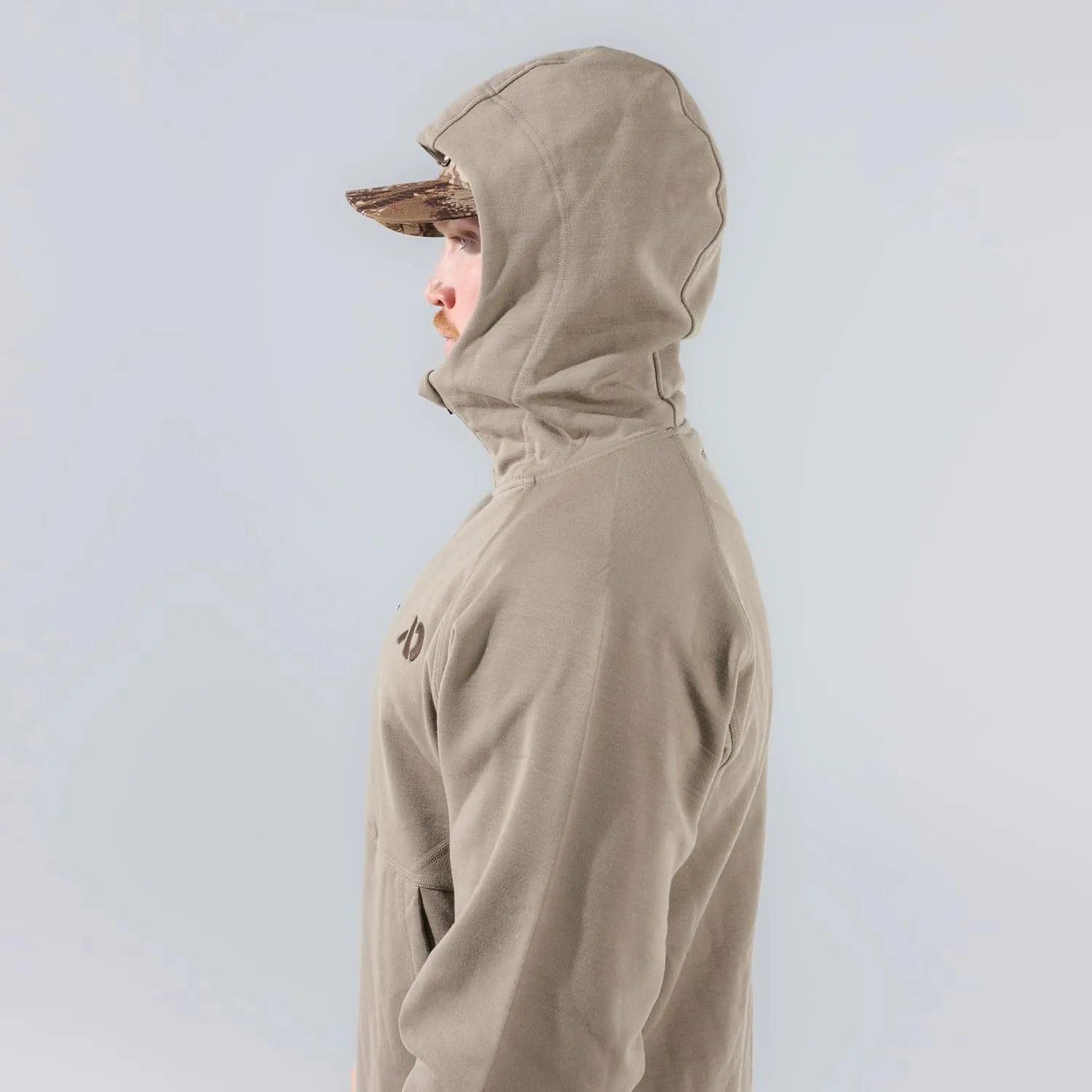 First Lite Men's Rugged Wool Zip Hoody - Durable Merino Wool Camo Hunting Jacket