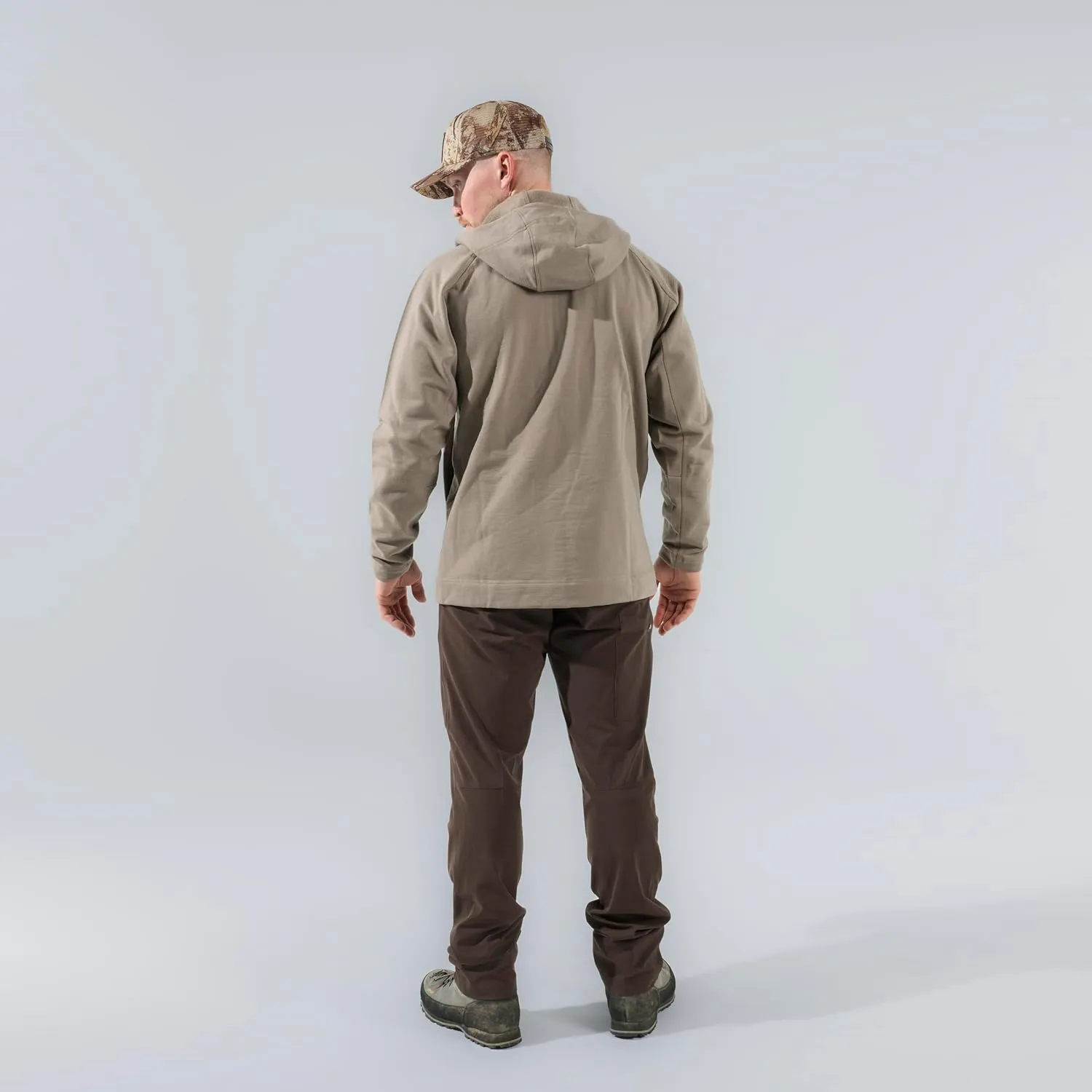 First Lite Men's Rugged Wool Zip Hoody - Durable Merino Wool Camo Hunting Jacket