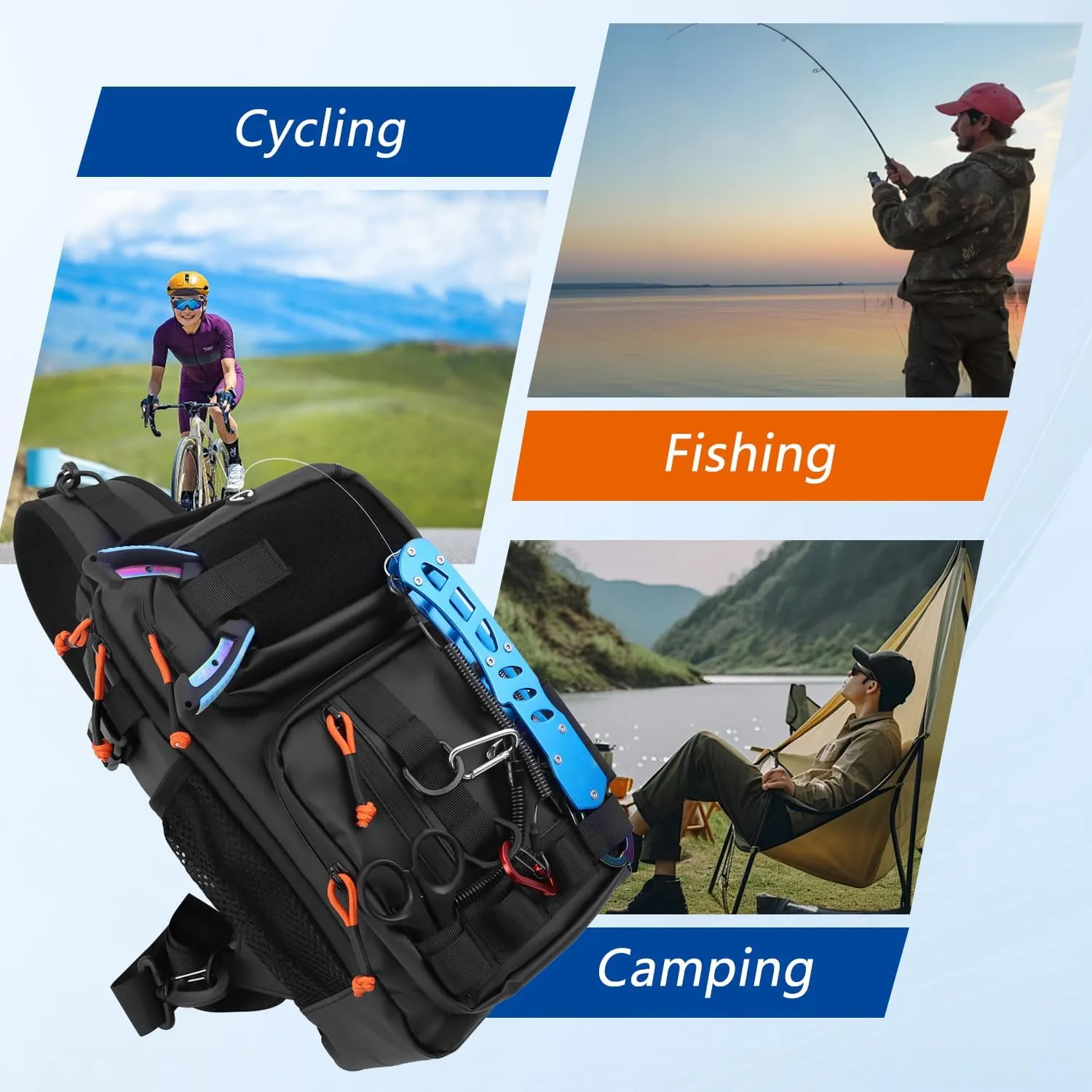 Fishing Backpack Tackle Storage Bag with 2 Tackle Boxes, Lightweight Outdoor Water-Resistant Fish Shoulder Bag Store Gear for Fishing(Black)