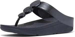 FitFlop Women's Halo Bead-Circle Metallic Toe-Post Sandals Wedge