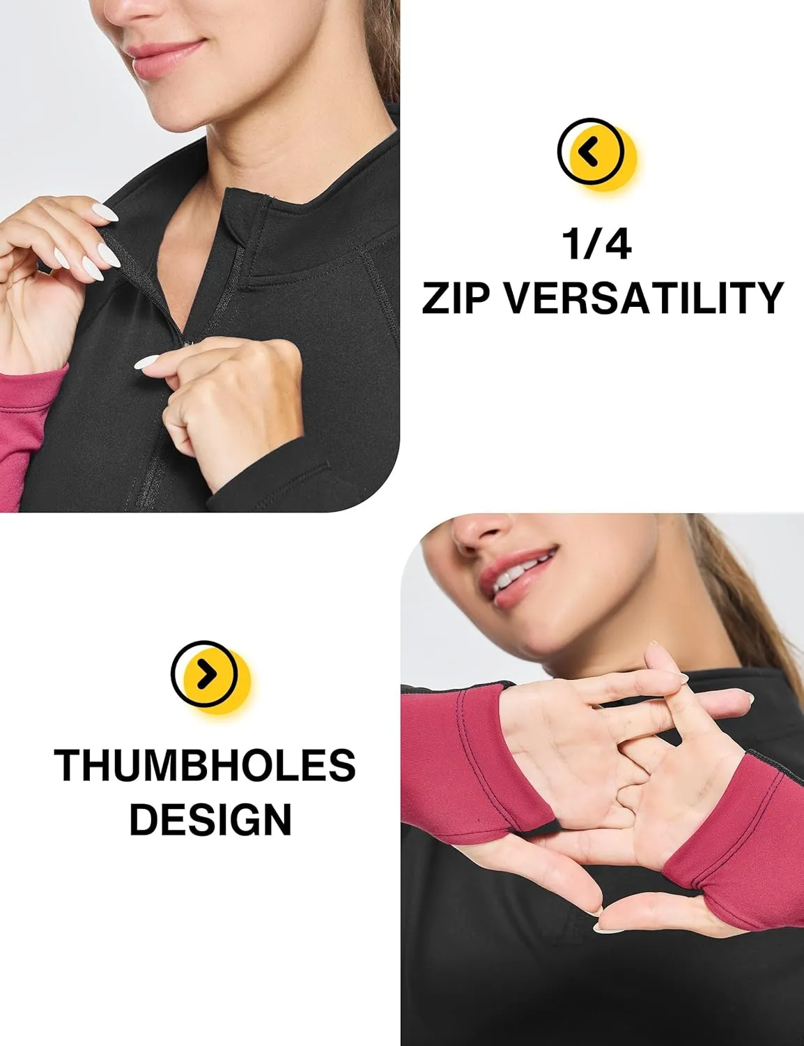 FitsT4 Sports Women's Thermal Fleece Lined Equestrian Shirt Half Zip Running Pullover Athletic Ski Shirt with Thumbholes