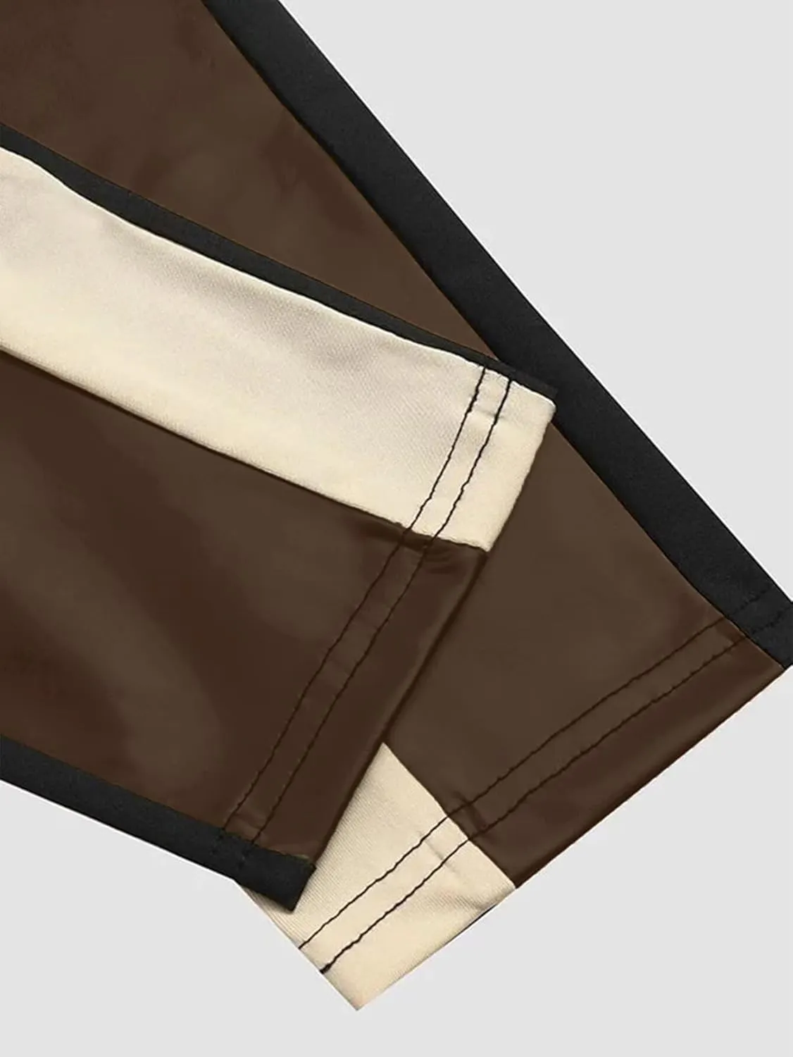 Flamingals Faux Leather Mid Waisted Tummy Control Motorcycle Leggings for Women Stretchy with Pockets Patch Zip