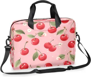 Floral Cherry Laptop Bag Carrying Case 15.6 Inch Laptop Briefcase Messenger Shoulder Bag for Tablet Computer Bag for Travle Business Men Women