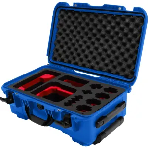 Foama Wheeled Carry-On Hard Case with Foam Insert for Sony FX-6 (Blue/Red, 28.5L)