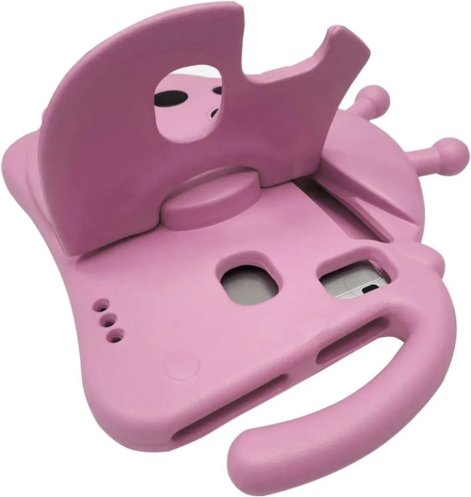 for Alcatel Joy Tab 2 Case for Kids, Children Friendly Shockproof Protective Stand Handle Cover for Joy Tab 2 Case Alcatel 2020 8" Tablet (Model: 9032Z) for Boys Girls, Cute Ladybug - Pink