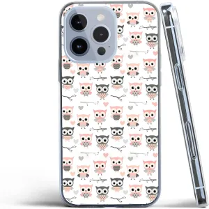 for iPhone 14 Pro Max Case Clear with Cute Love Heart Owl Printed Design for Girls Women, Shockproof, Slip Resistant Slim Fit Protective Phone Case