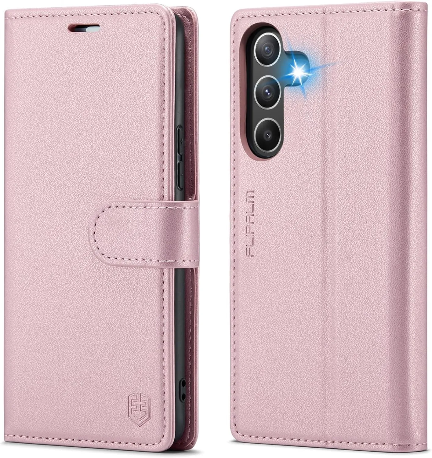 for Samsung Galaxy A15 5G Wallet Case with RFID Blocking Credit Card Holder, PU Leather Folio Flip Kickstand Protective Shockproof Cover Women Men for Samsung A15 Phone Case (Rose Gold)