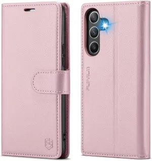 for Samsung Galaxy A15 5G Wallet Case with RFID Blocking Credit Card Holder, PU Leather Folio Flip Kickstand Protective Shockproof Cover Women Men for Samsung A15 Phone Case (Rose Gold)