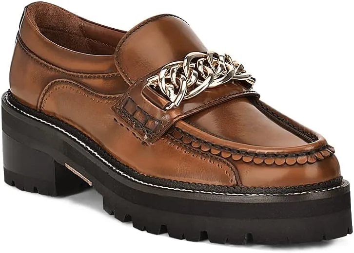 FRANCO CUADRA Women's Slip On Moccasin in Genuine Leather Brown