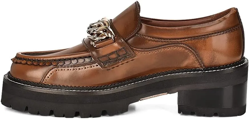 FRANCO CUADRA Women's Slip On Moccasin in Genuine Leather Brown
