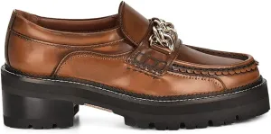 FRANCO CUADRA Women's Slip On Moccasin in Genuine Leather Brown