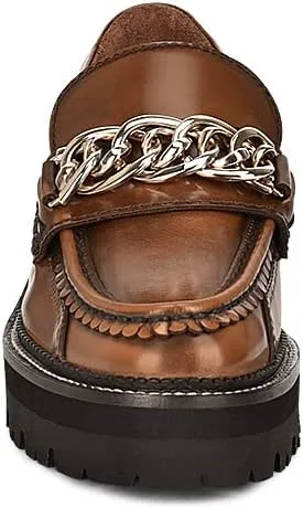 FRANCO CUADRA Women's Slip On Moccasin in Genuine Leather Brown