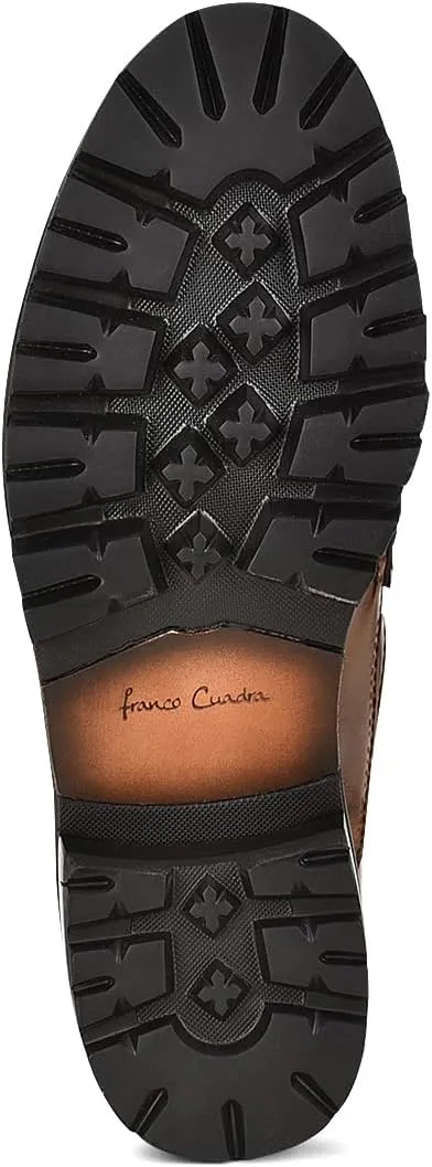 FRANCO CUADRA Women's Slip On Moccasin in Genuine Leather Brown