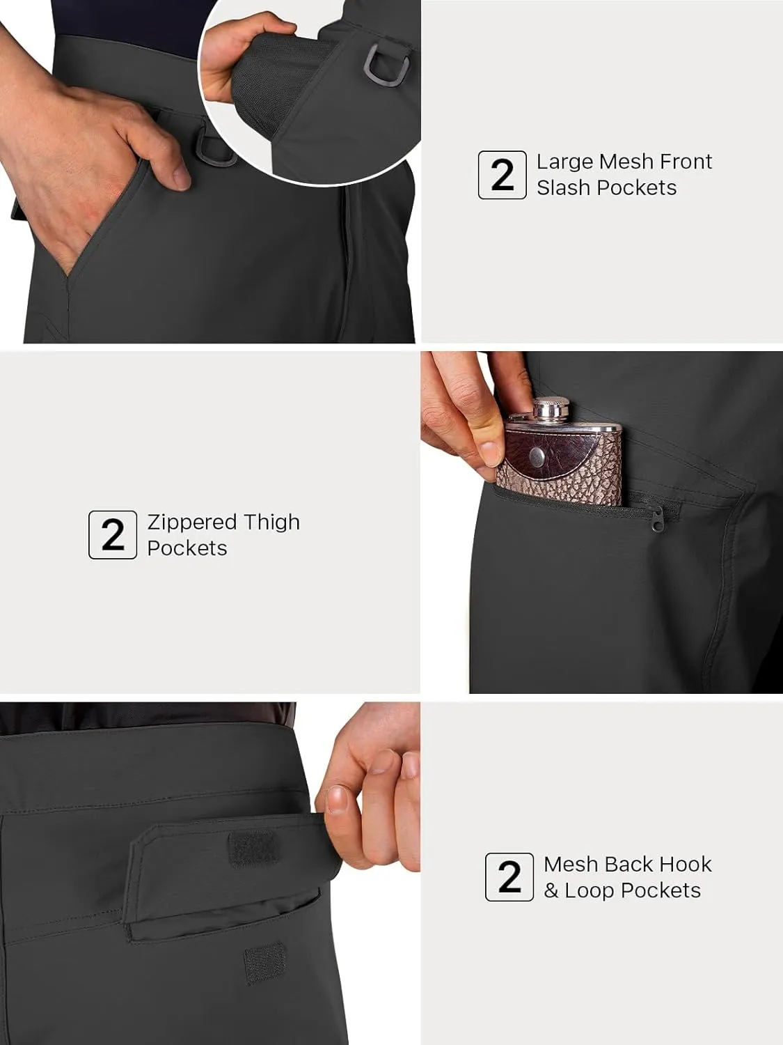 FREE SOLDIER Men's Cargo Hiking Shorts with Belt Lightweight Quick Dry Tactical Shorts with Pockets for Casual Work Golf