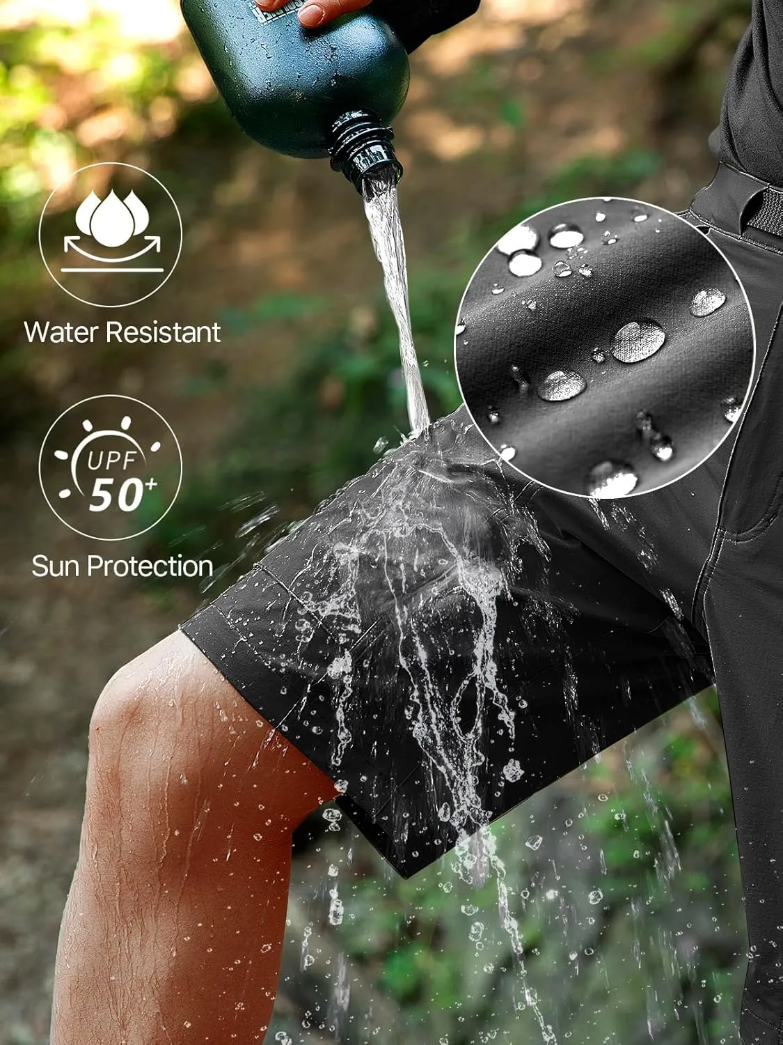 FREE SOLDIER Men's Cargo Hiking Shorts with Belt Lightweight Quick Dry Tactical Shorts with Pockets for Casual Work Golf